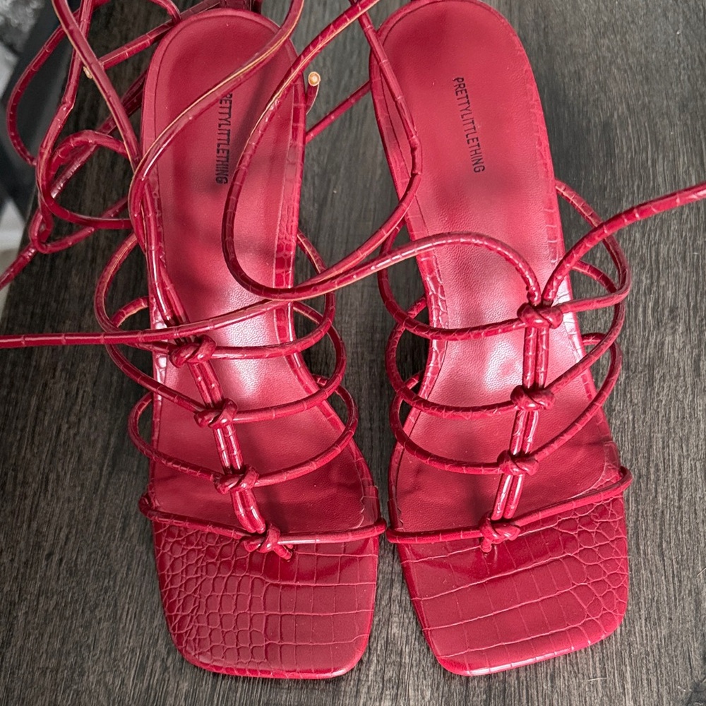 PrettyLittleThing Bold Red Heeled Sandals